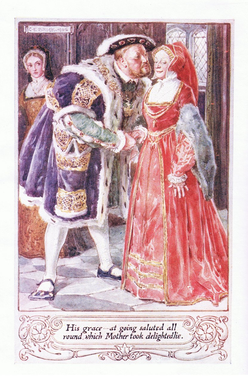 Zijn genade groette bij het vertrek iedereen, wat moeder verheugd opnam door Charles Edmund Brock