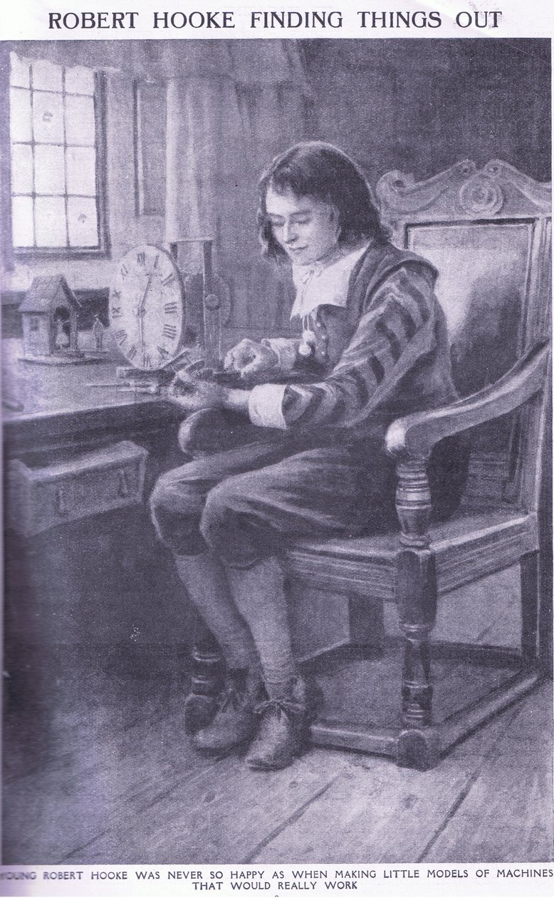 Robert Hooke ontdekt dingen door Charles Edmund Brock