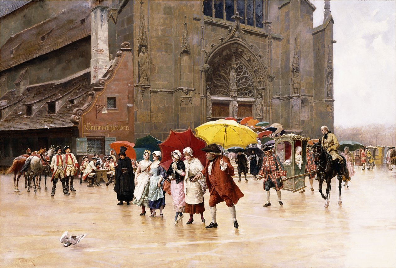 Na de Kerk door Charles Edouard Delort