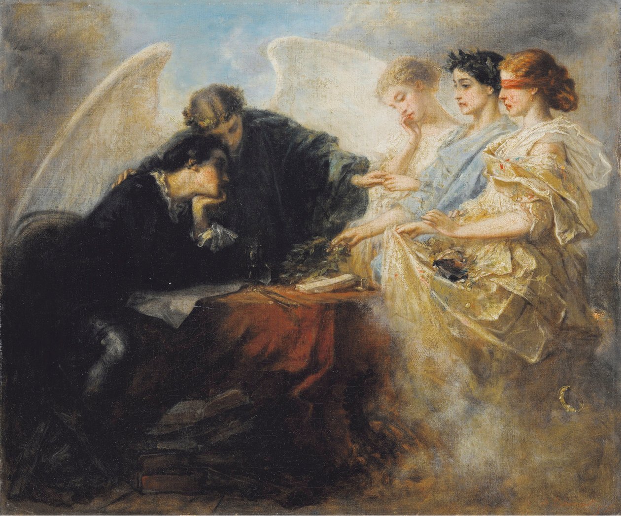 Jonge man op het kruispunt, 1856 door Charles Edouard de Beaumont