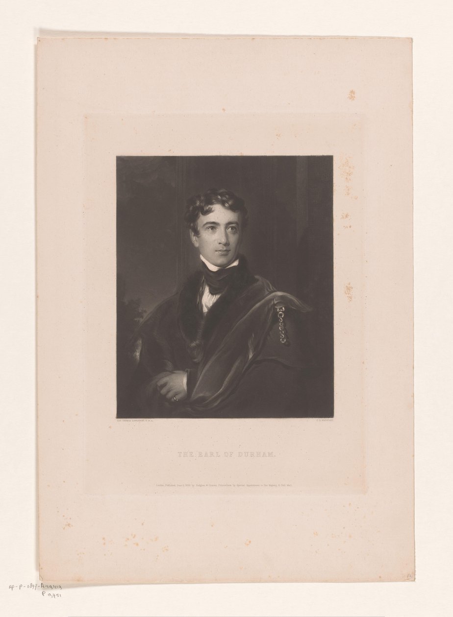 Portret van John George Lambton door Charles Edward Wagstaff