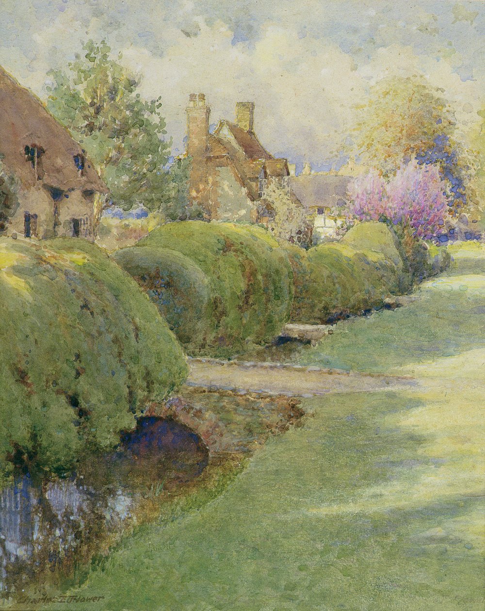 De Buxushaag, Warborough, Oxon door Charles Edwin Flower