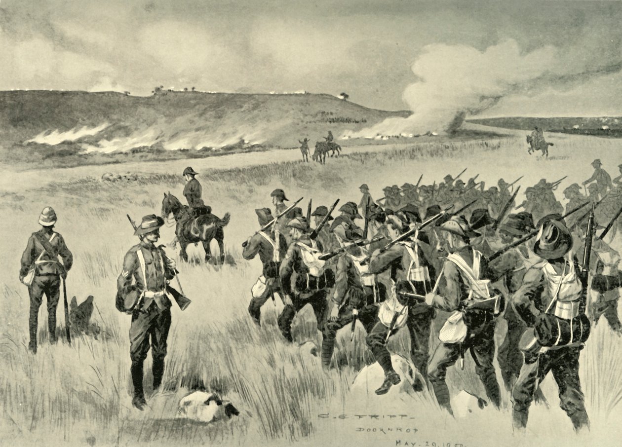 De City of London Imperial Volunteers bij Doornkop op 29 mei door Charles Edwin Fripp