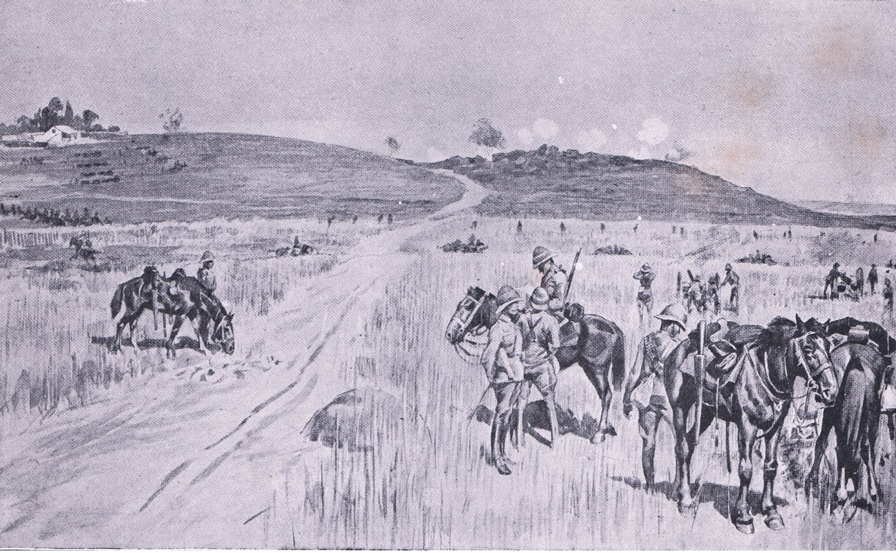 De bevrijding van Vryheid, uit Na Pretoria: De Guerrillaoorlog gepubliceerd door Harmsworth Bros Limited, 1901 door Charles Edwin Fripp