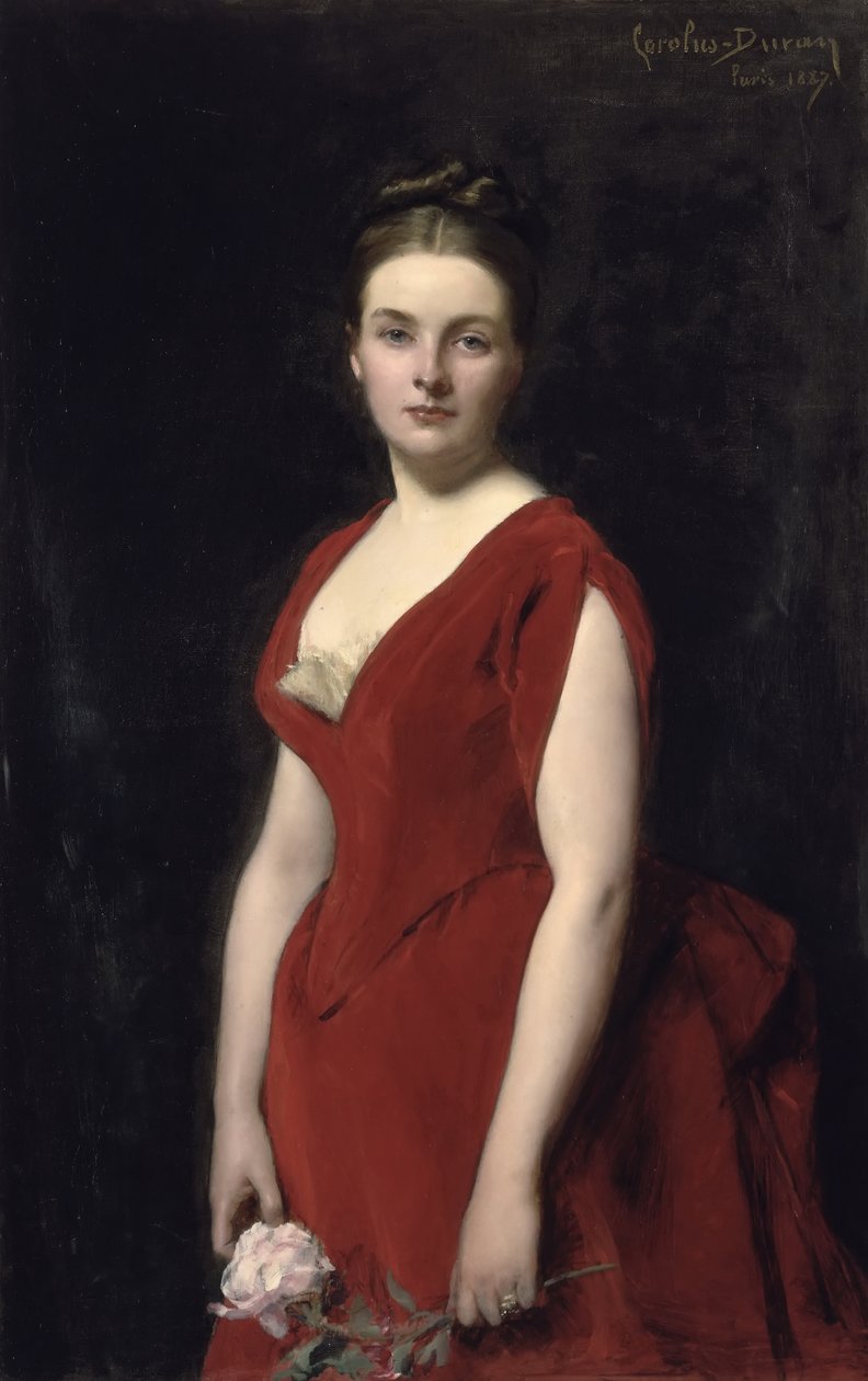 Portret van gravin Anna Alexandrovna Obolenskaya door Charles Emile Auguste Carolus-Duran