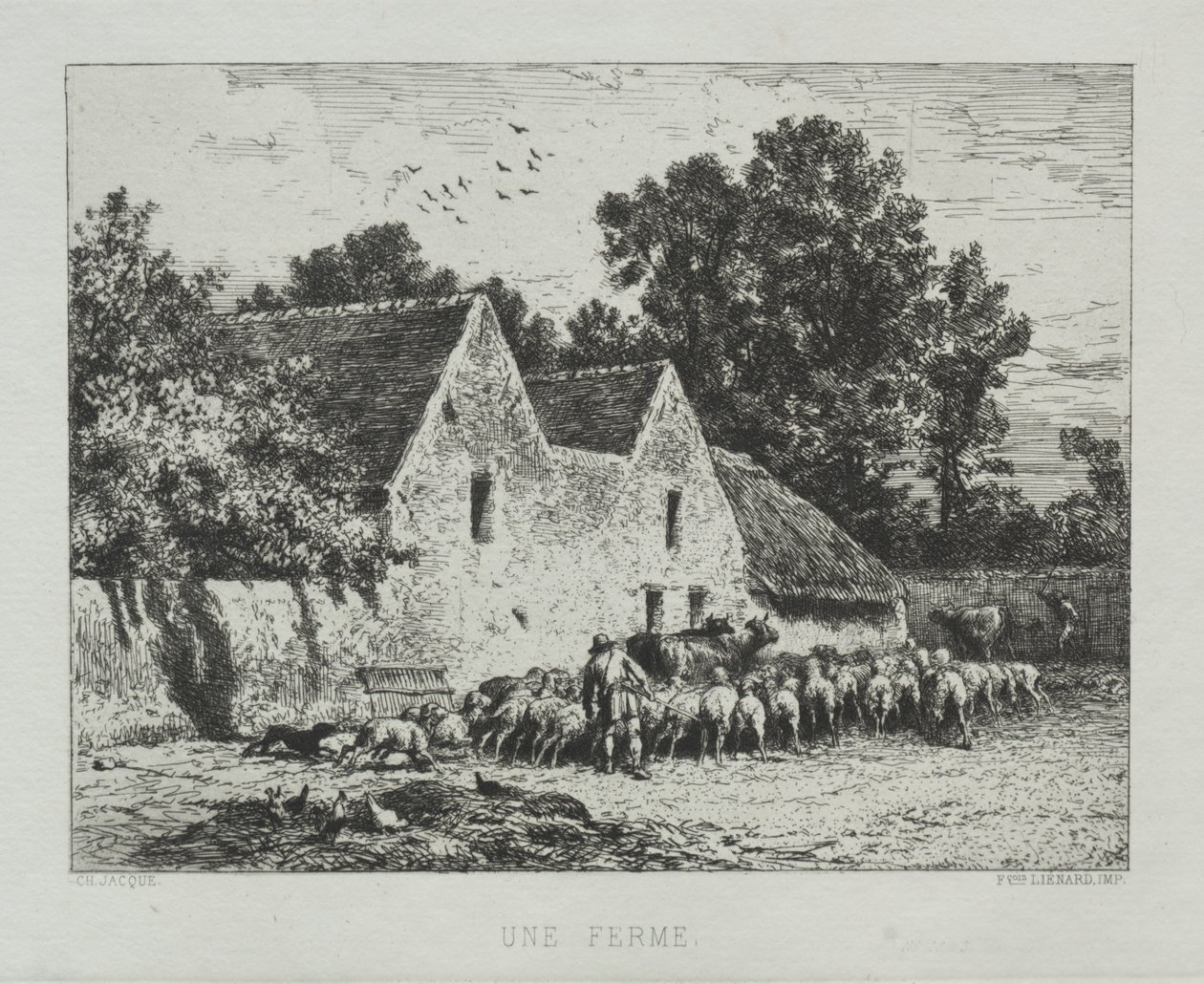 Een Boerderij door Charles Emile Jacque