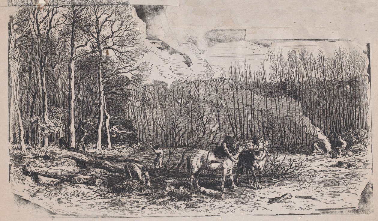 Februari uit Album van Rustieke Onderwerpen door Charles Emile Jacque