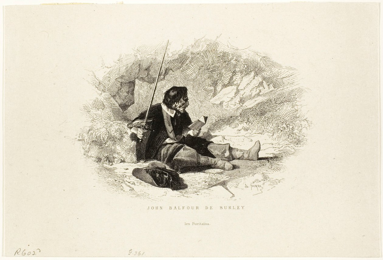 John Balfour de Burley - Les Puritains door Charles Emile Jacque
