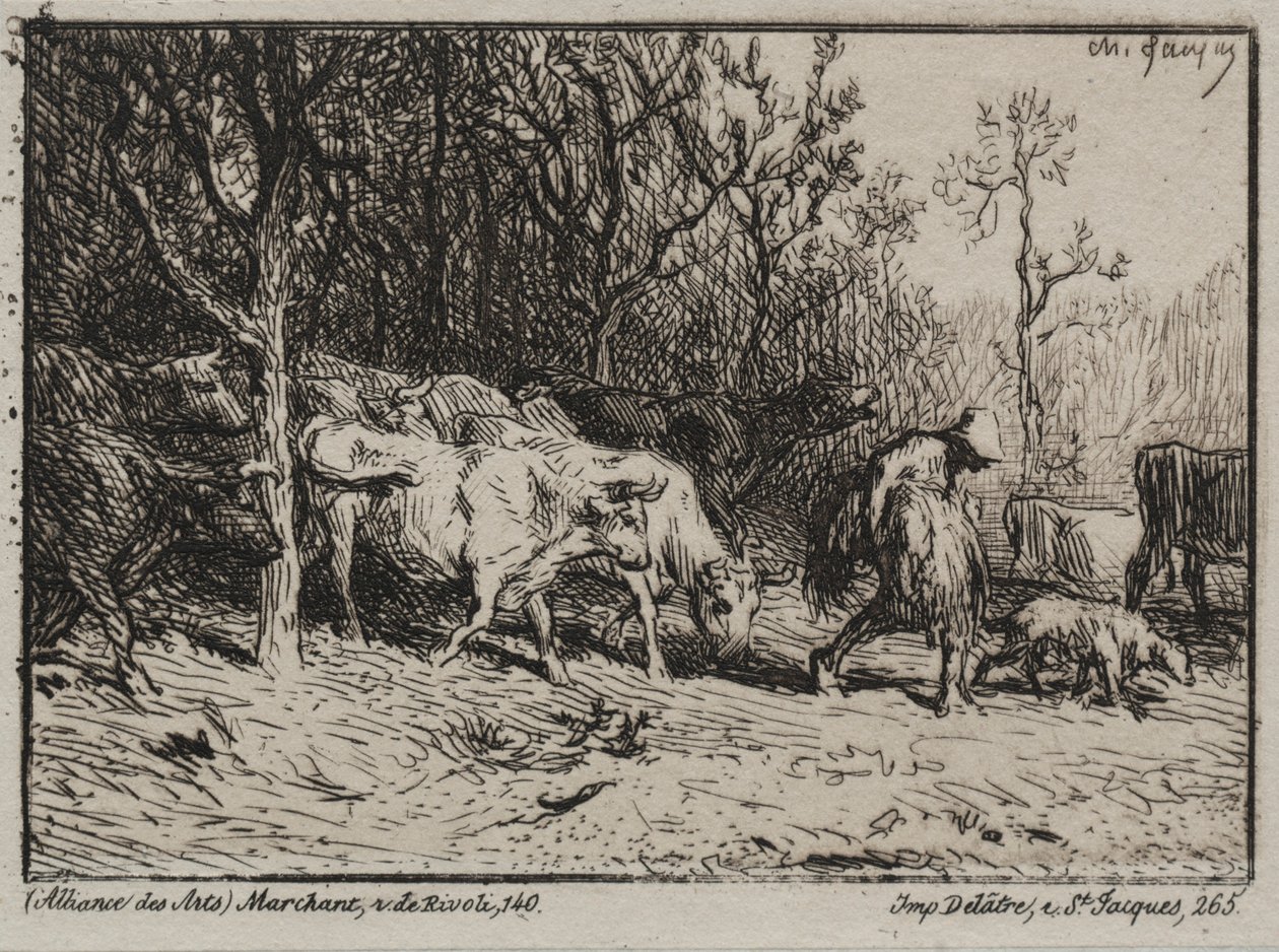 Le Vacheur door Charles Emile Jacque