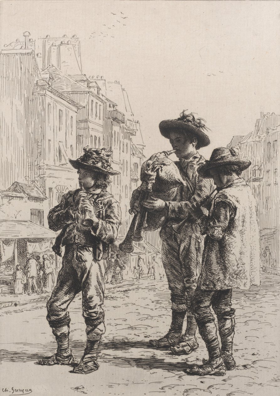 Pifferaris door Charles Emile Jacque