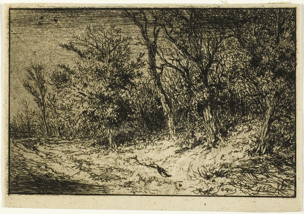 Weg aan de Rand van een Bos door Charles Emile Jacque
