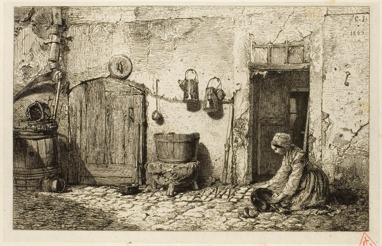 Keukenmeid door Charles Emile Jacque