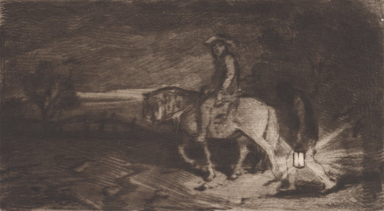 De Kavalier, 1848 door Charles Emile Jacque