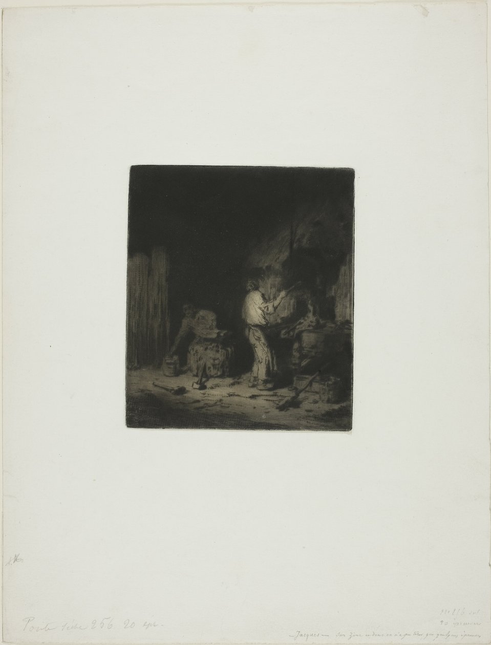 De Smederij door Charles Emile Jacque