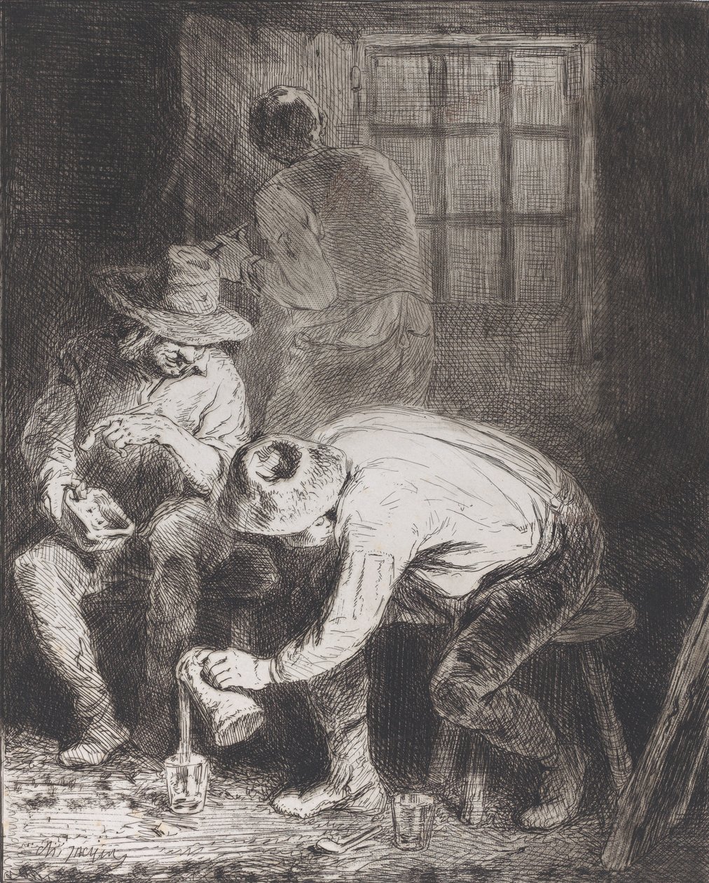 Het goede gezelschap, 1846 door Charles Emile Jacque