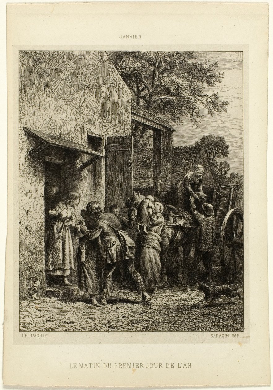 De Ochtend van de Eerste Dag van het Jaar door Charles Emile Jacque