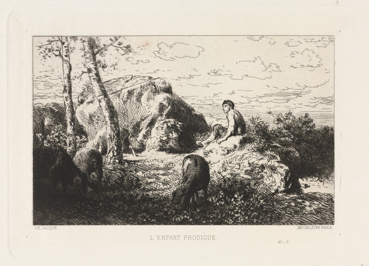 De Verloren Zoon door Charles Emile Jacque