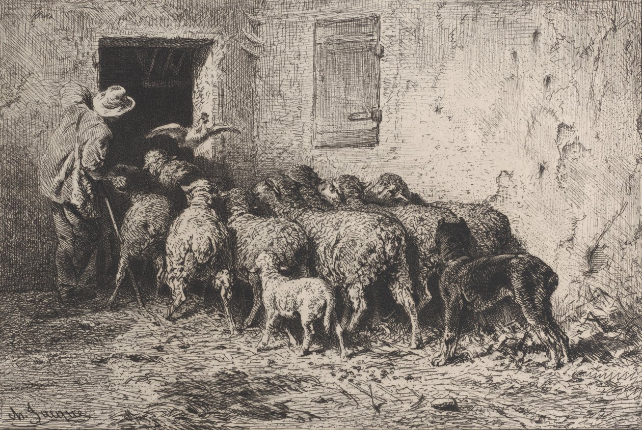 De Terugkeer door Charles Emile Jacque