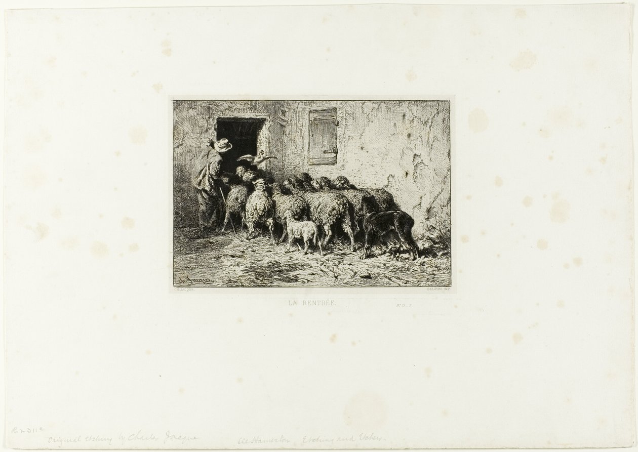 De Schapen Komen Thuis door Charles Emile Jacque