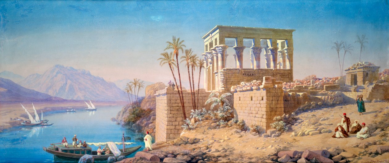 Philae, Egypte, 1863 door Charles Émile de Tournemine