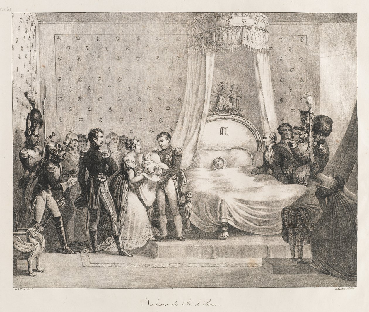 Geboorte van de koning van Rome, begin 19e eeuw door Charles Etienne Pierre Motte