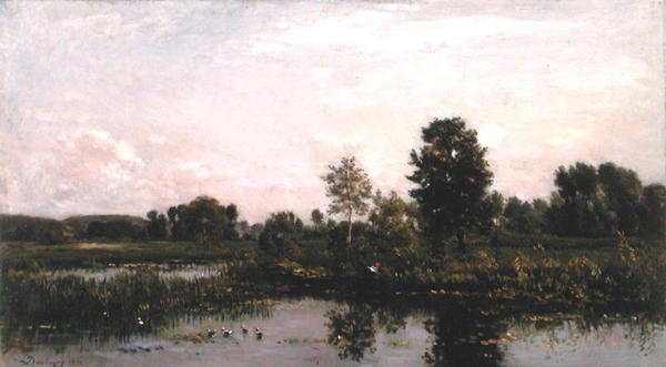 Een bocht in de rivier Oise door Charles Francois Daubigny