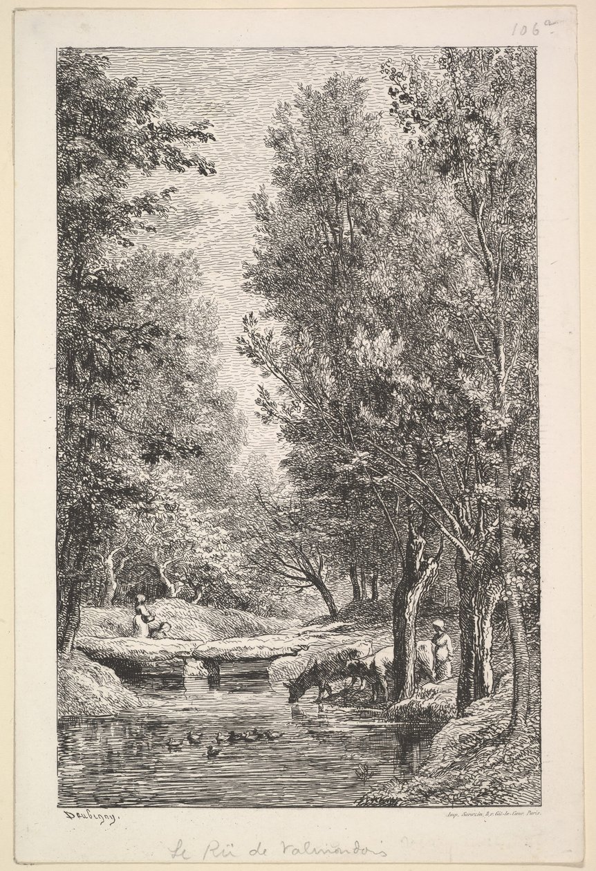 Een stroom in de Mondois-vallei, 1835-78 door Charles Francois Daubigny