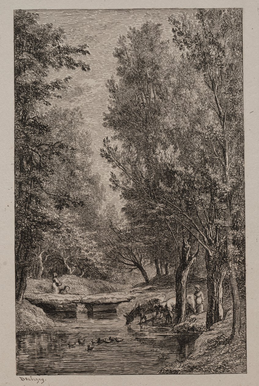 Beek in de Val Mondois, c. 1862 door Charles Francois Daubigny