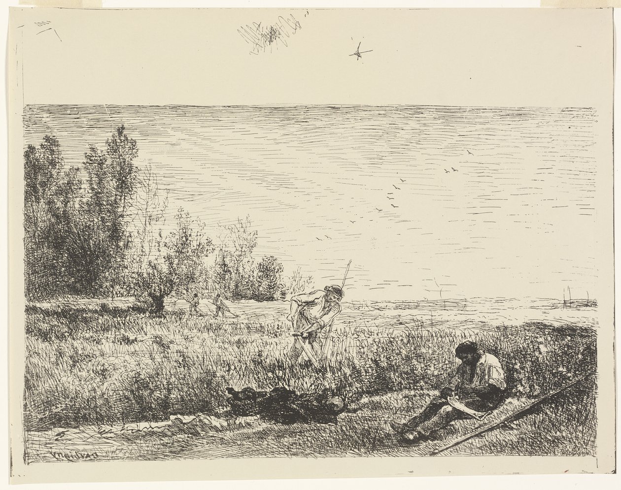 Hooien door Charles Francois Daubigny
