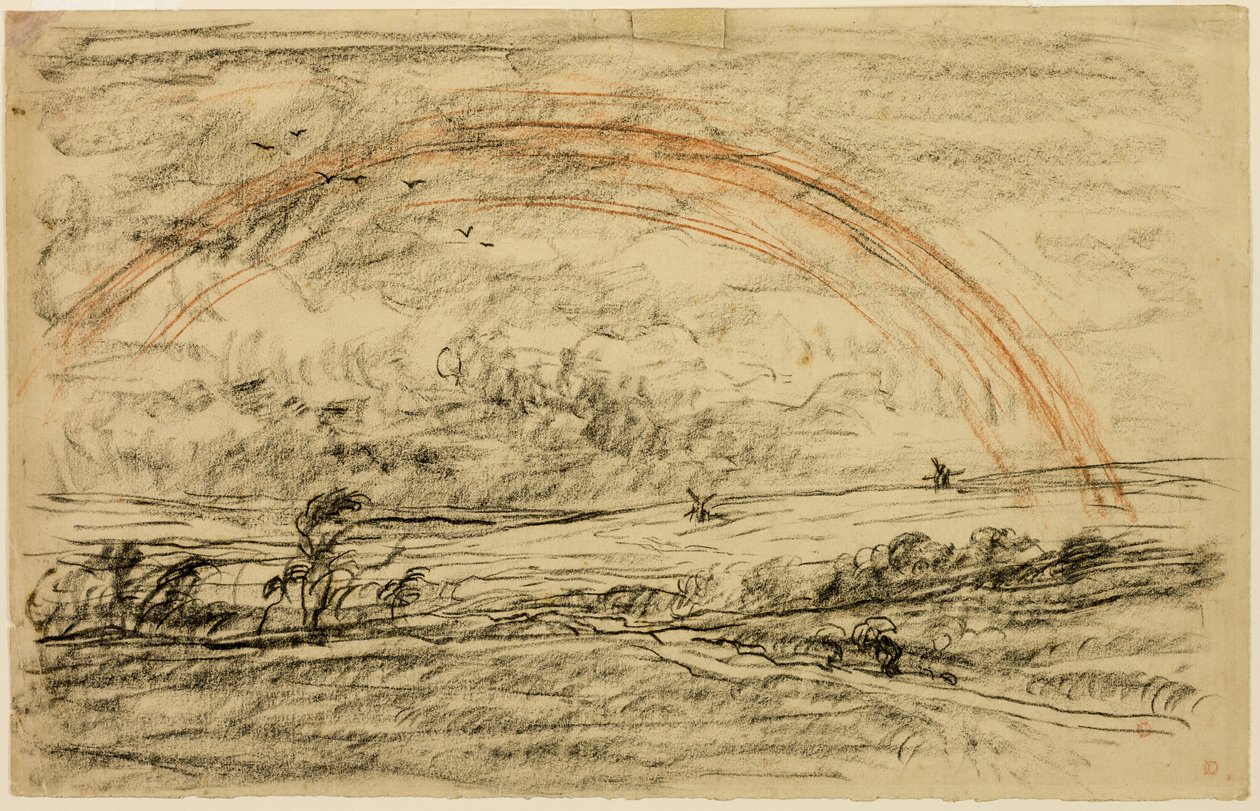 Landschap met een Regenboog door Charles Francois Daubigny