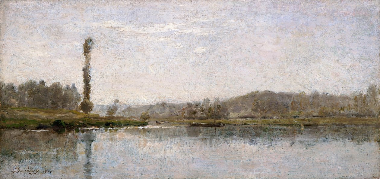 Ochtend aan de Oise, Auvers, 1837-1878 door Charles Francois Daubigny