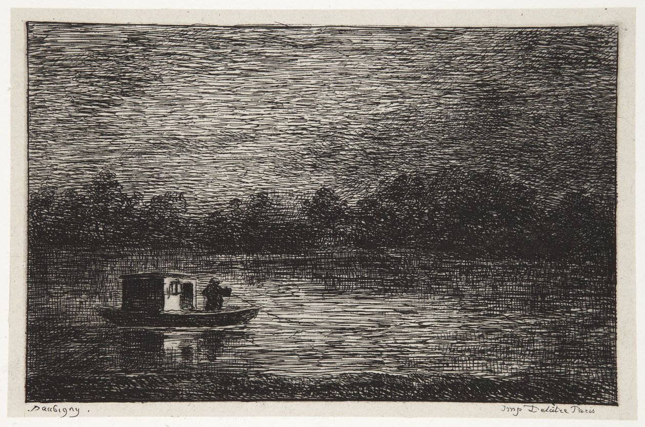 Nachtelijke reis door Charles Francois Daubigny