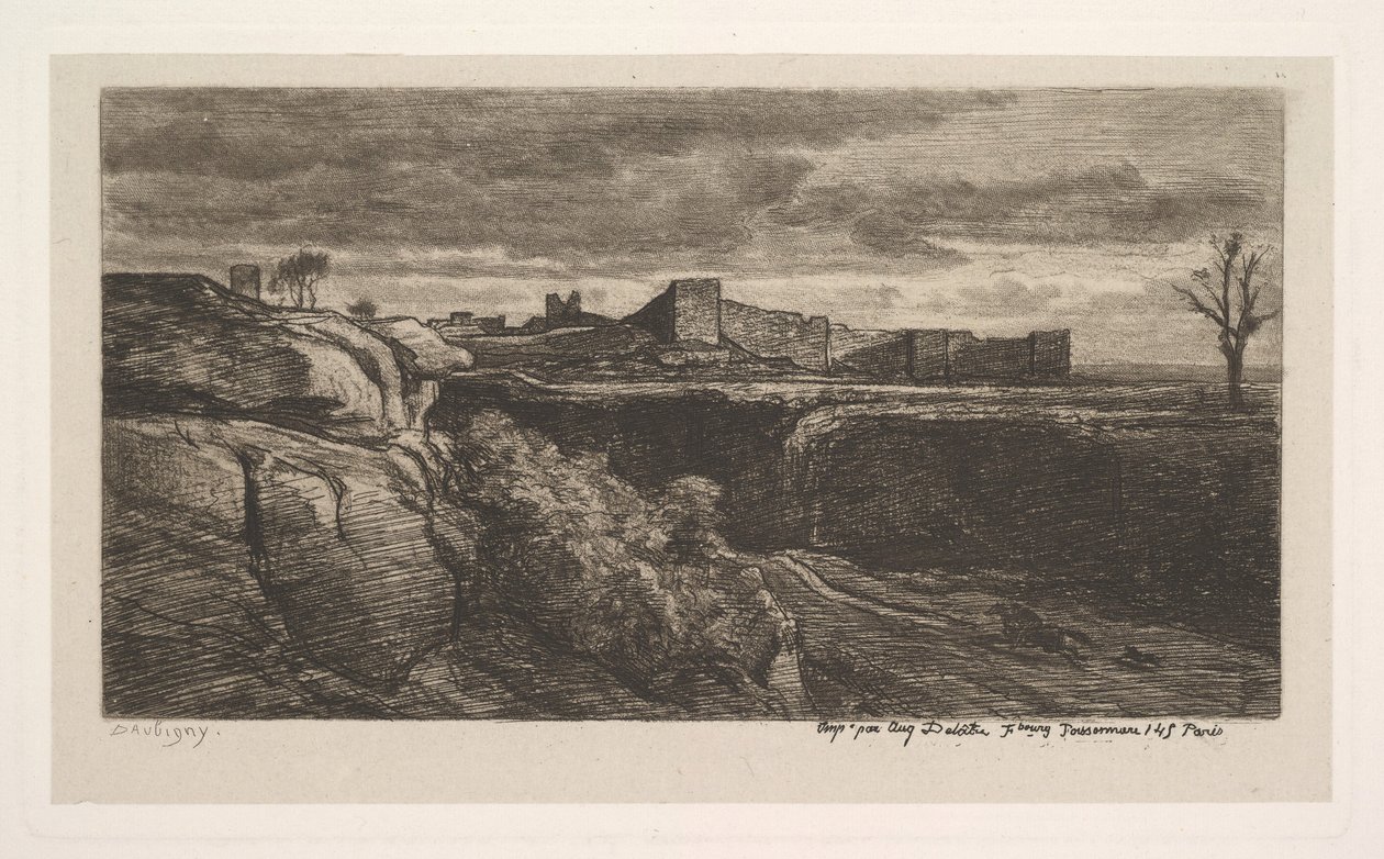 Ruïnes van het Kasteel van Crémieux Isère door Charles Francois Daubigny