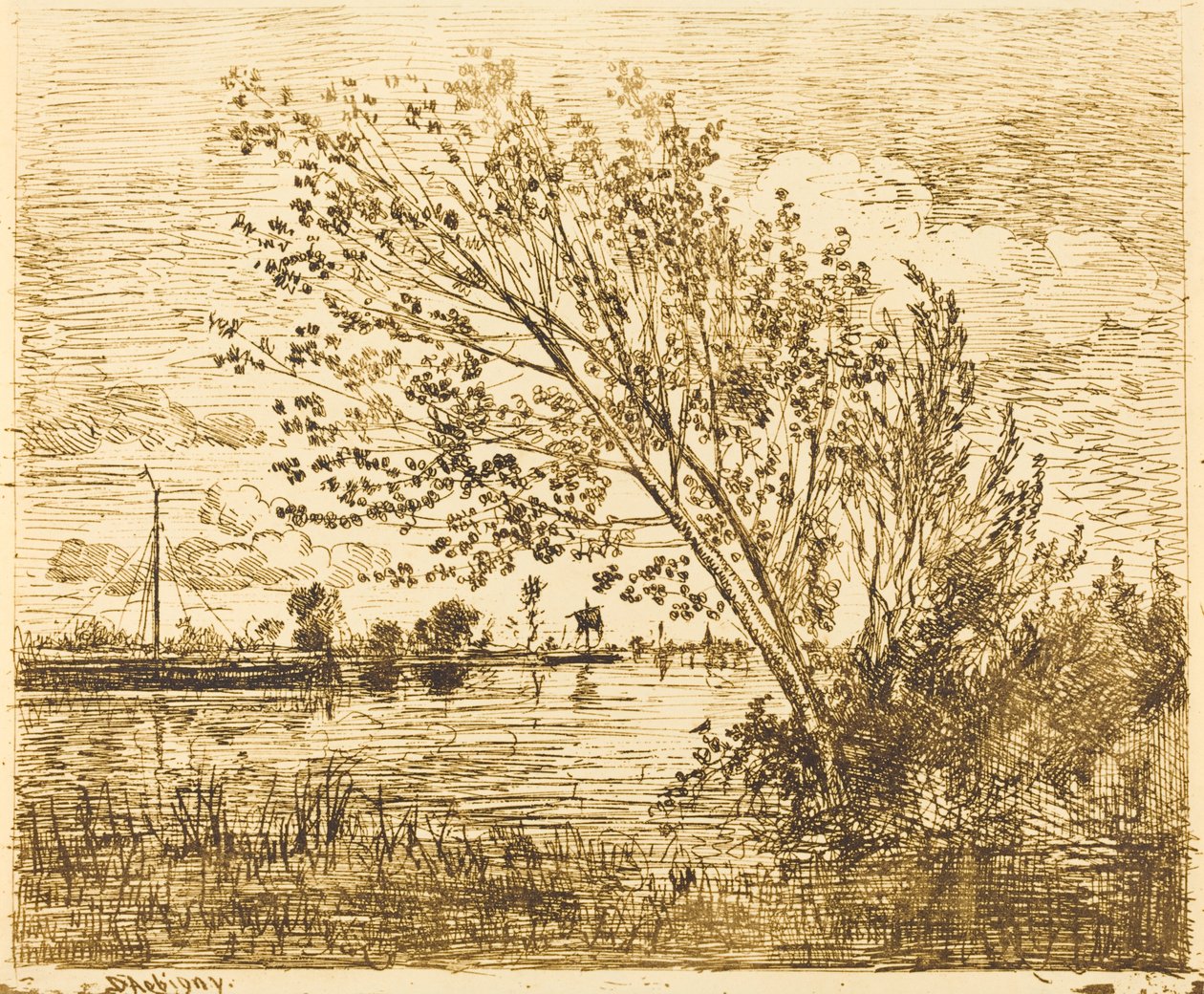 Stand van elzen door Charles Francois Daubigny
