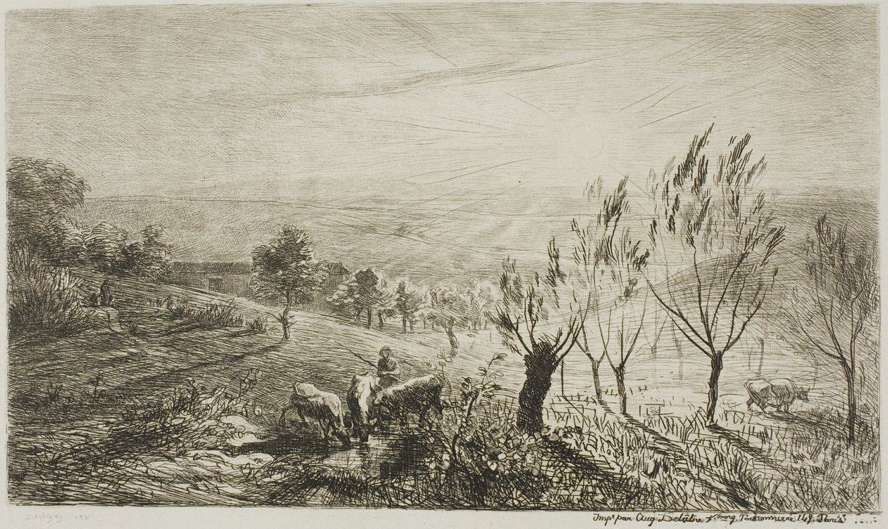 Zonsopgang door Charles Francois Daubigny