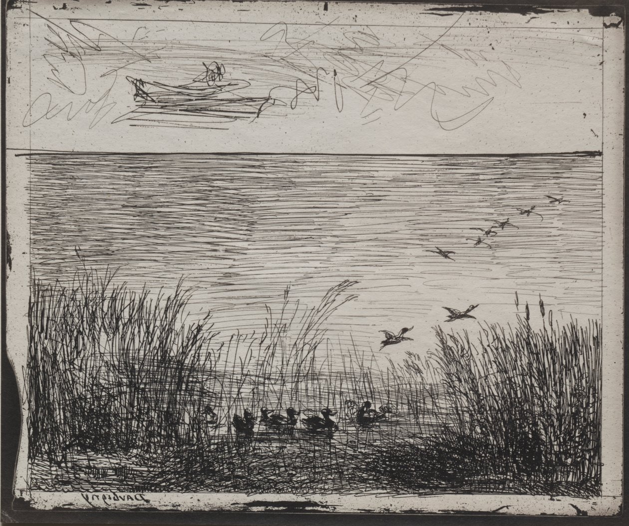 Moeras met Eenden door Charles Francois Daubigny
