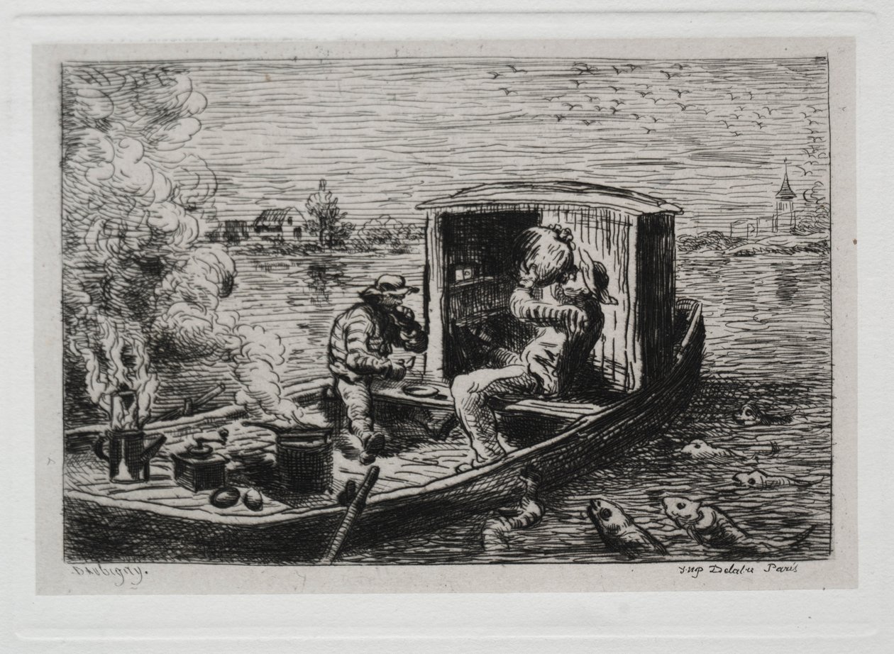 De Boottocht: Smullen of Lunchen op de Boot, 1861 door Charles Francois Daubigny