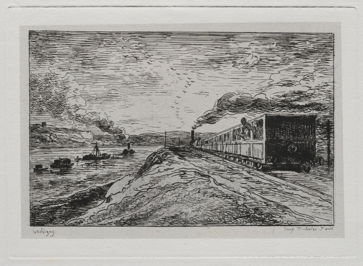 De Boottocht: Het Vertrek (De Terugkeer) door Charles Francois Daubigny