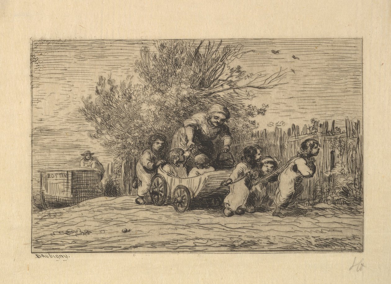De Erfgenamen van de Kar, 1861 door Charles Francois Daubigny