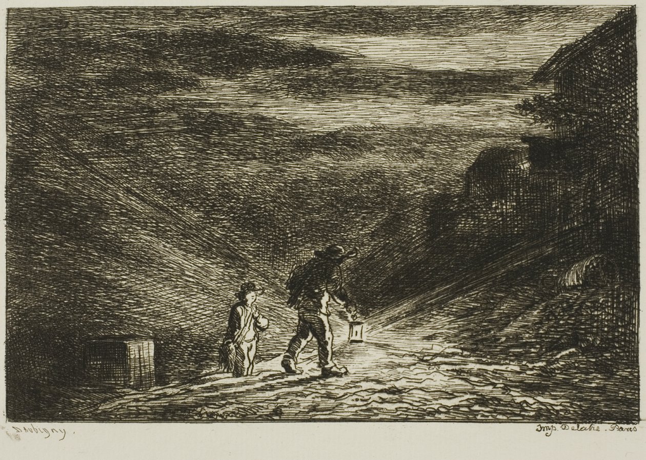 De Zoektocht naar een Herberg door Charles Francois Daubigny