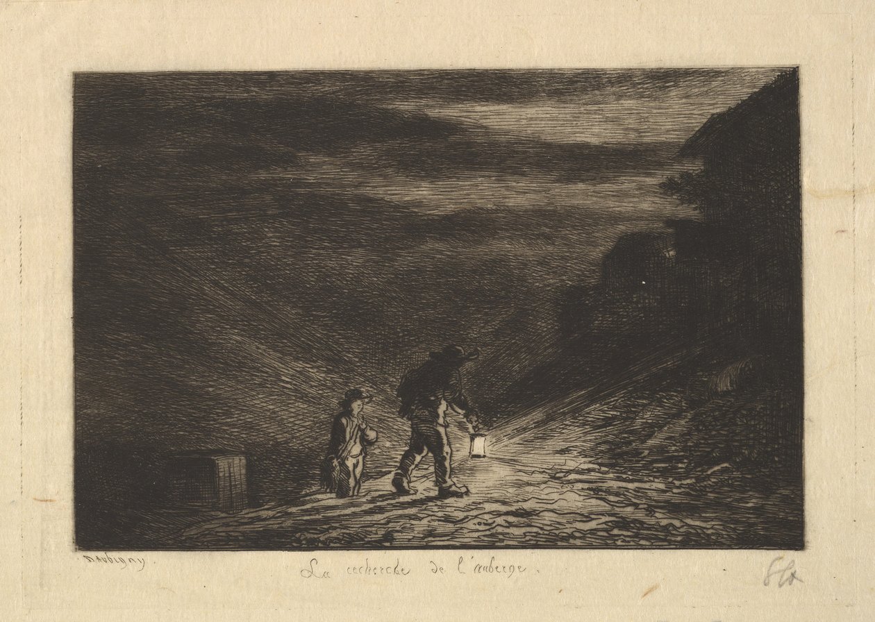 De Zoektocht naar een Herberg door Charles Francois Daubigny