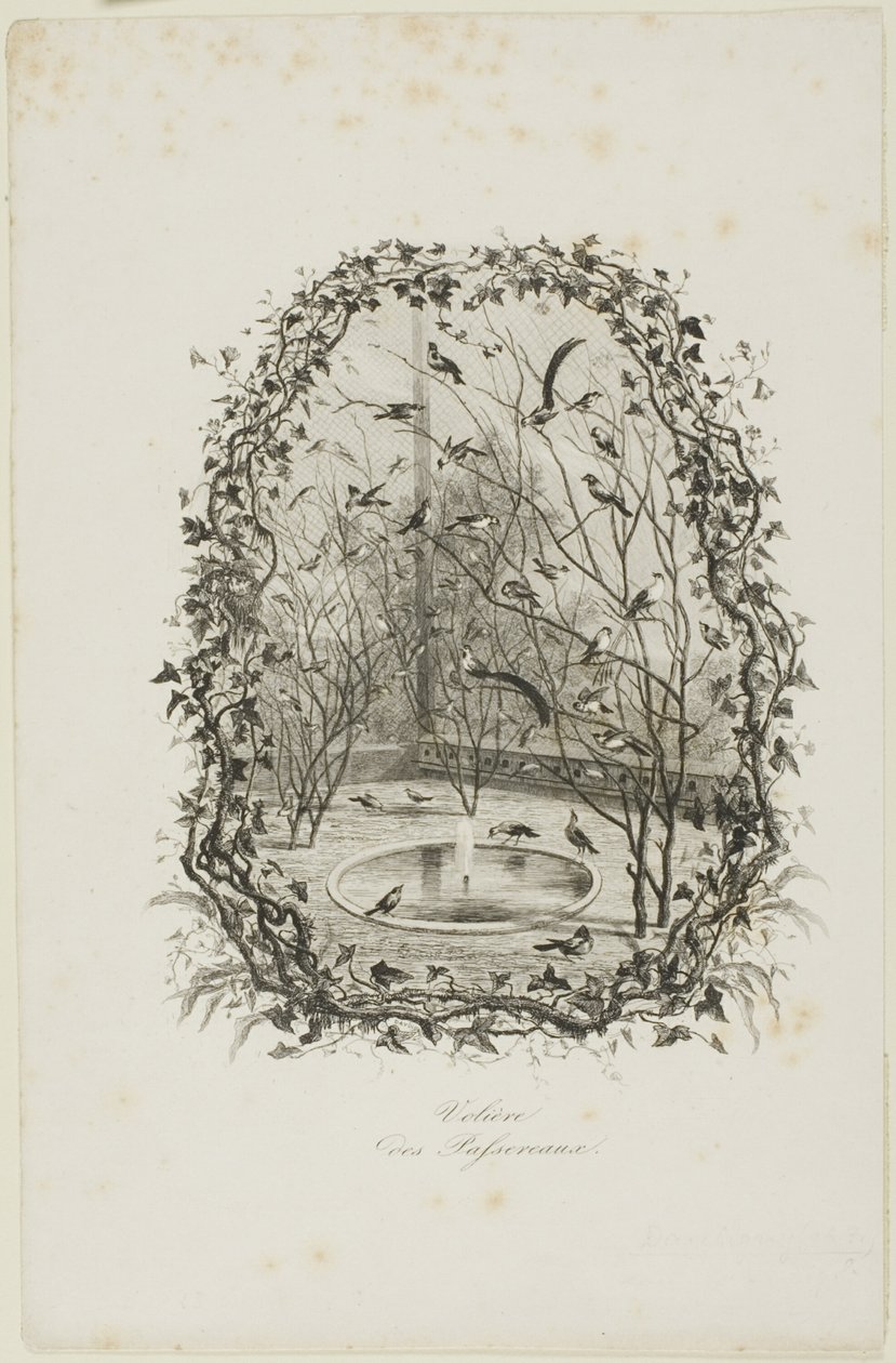 De mussen volière door Charles Francois Daubigny