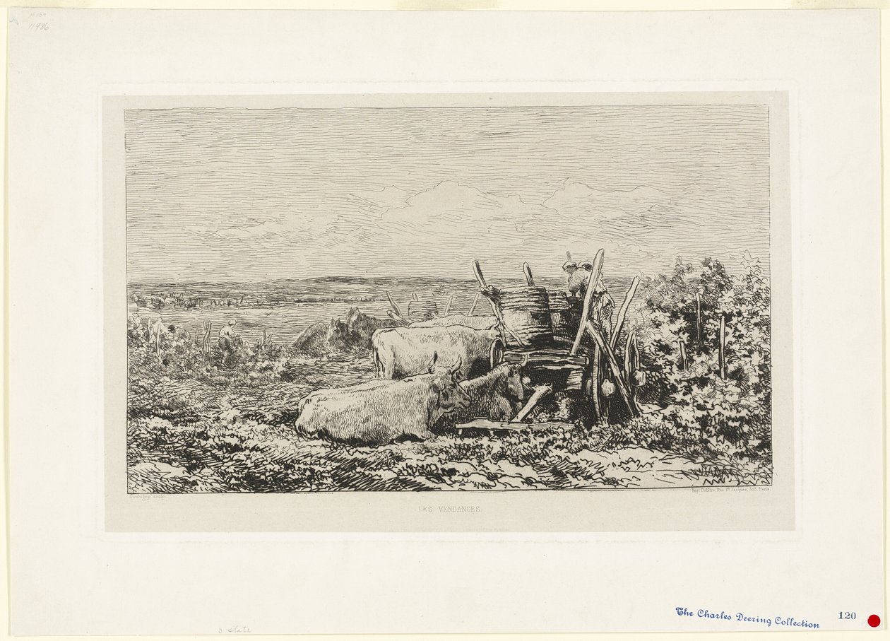 De wijnoogst (Souvenir van de Morvan) door Charles Francois Daubigny