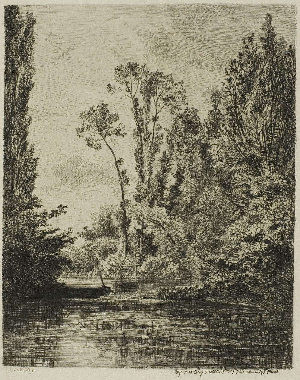 De Maagdeneilanden bij Bezons (Het Vissersgat) door Charles Francois Daubigny