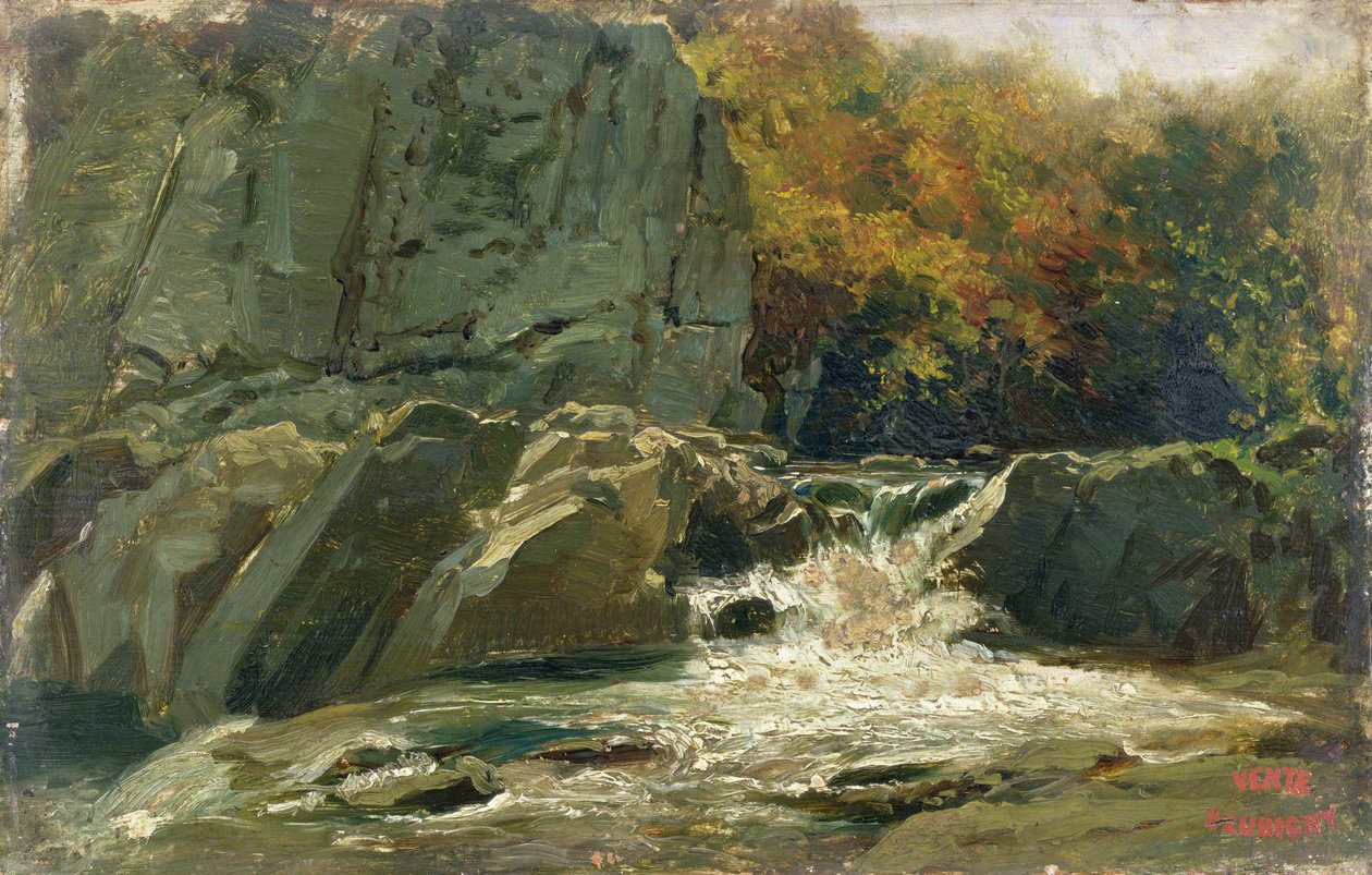 De waterval door Charles Francois Daubigny