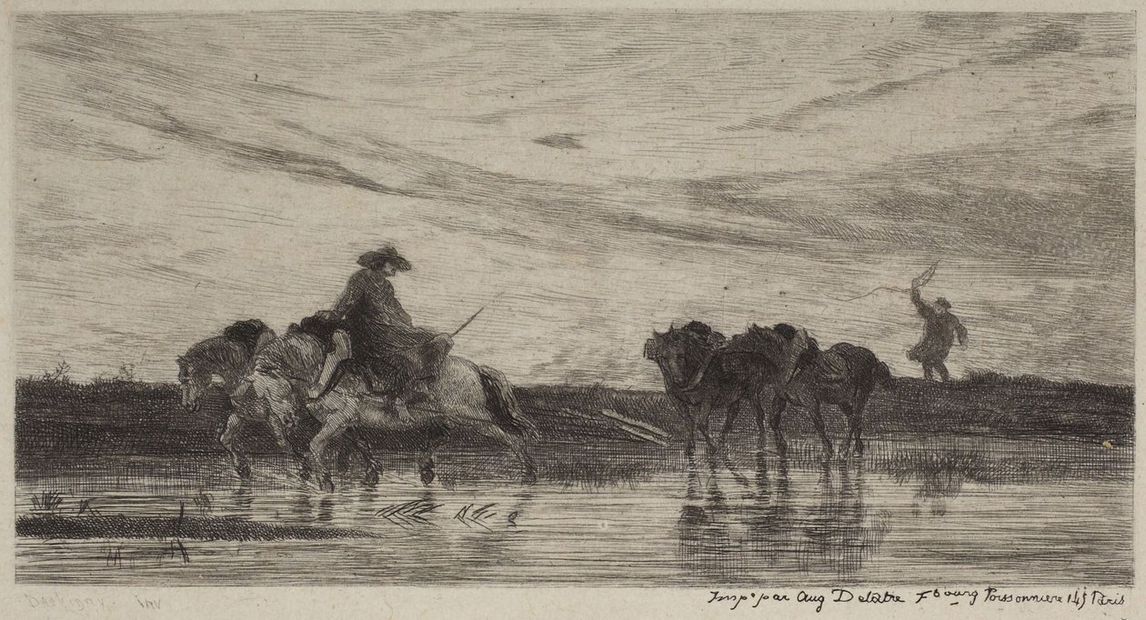 De werkpaarden door Charles Francois Daubigny