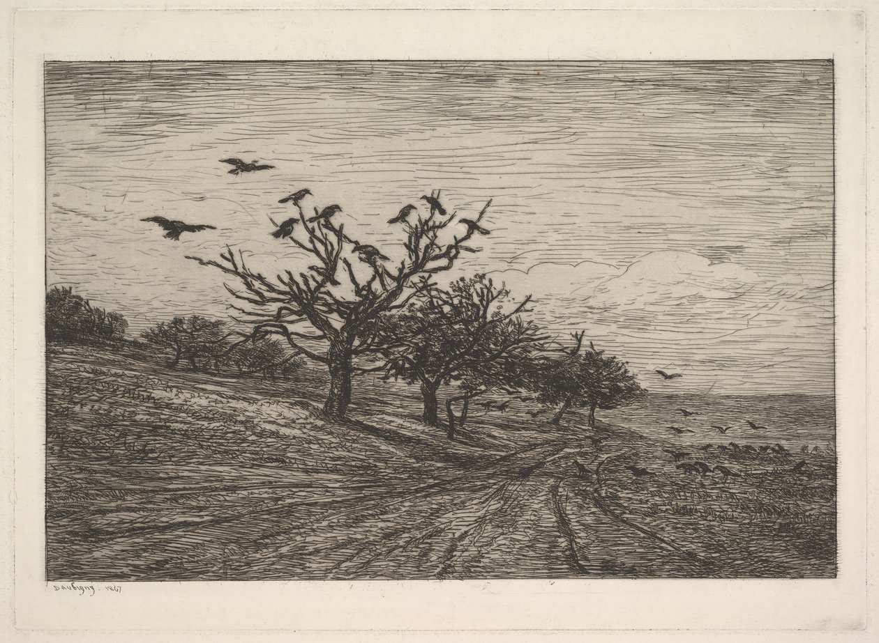Boom vol kraaien door Charles Francois Daubigny