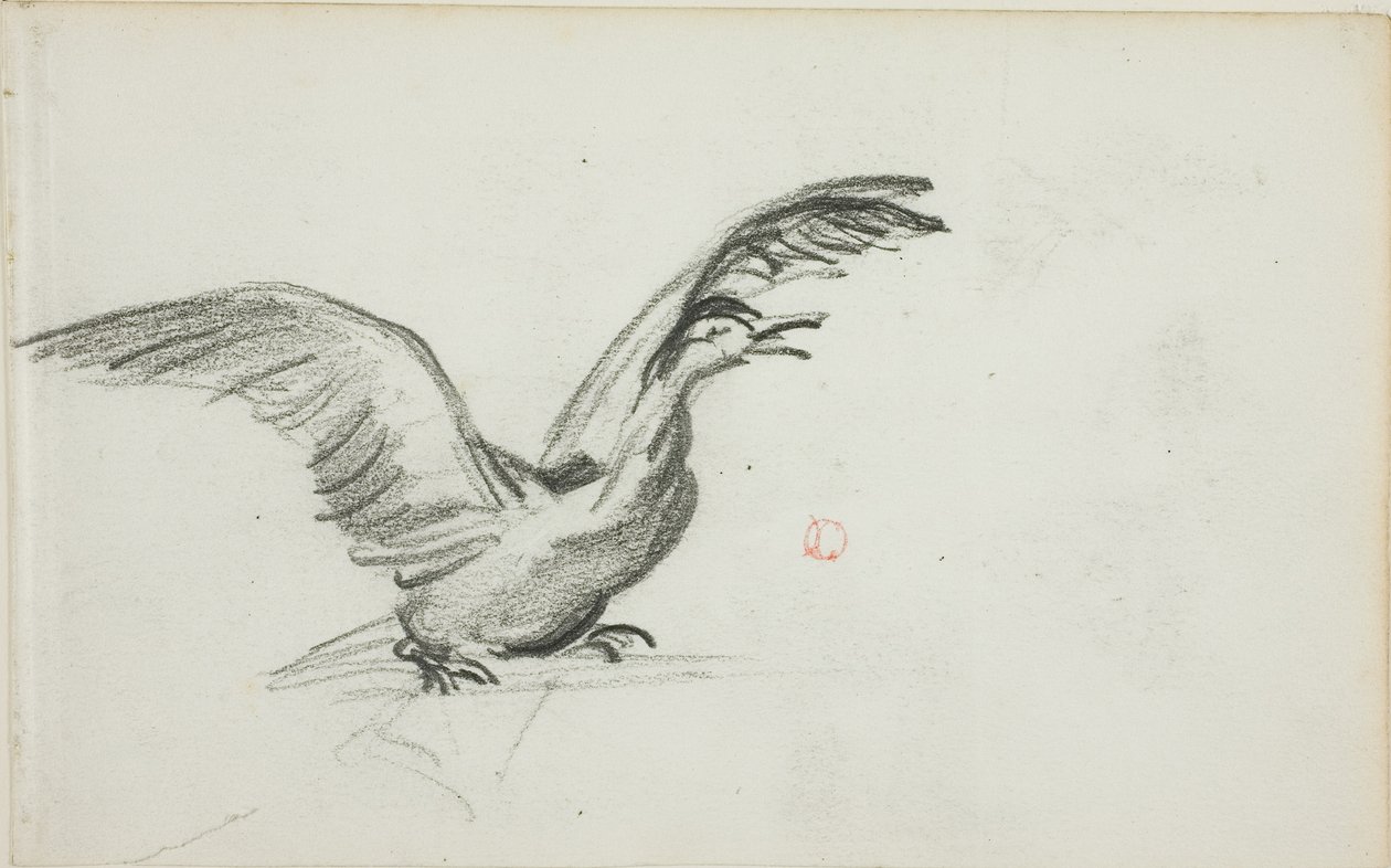 Wild Duet (recto); Twee staande naakte vrouwenfiguren in nissen (verso) door Charles Francois Daubigny