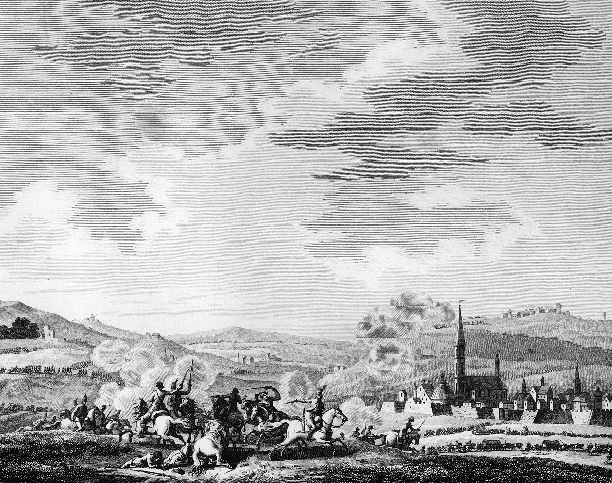 Franse Revolutie: Slag bij Nerwinden op 18 maart door Charles Francois Gabriel Levachez