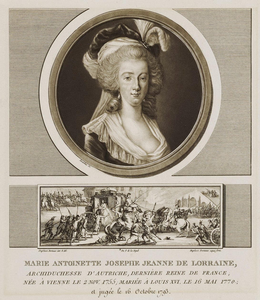 Marie Antoinette Josephe Jean de Lorraine door Charles Francois Gabriel Levachez